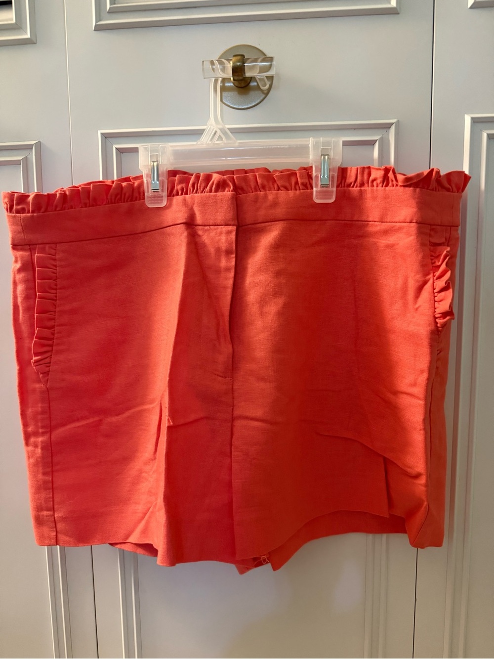 NWT! J. Crew Coral Ruffle Waist Shorts